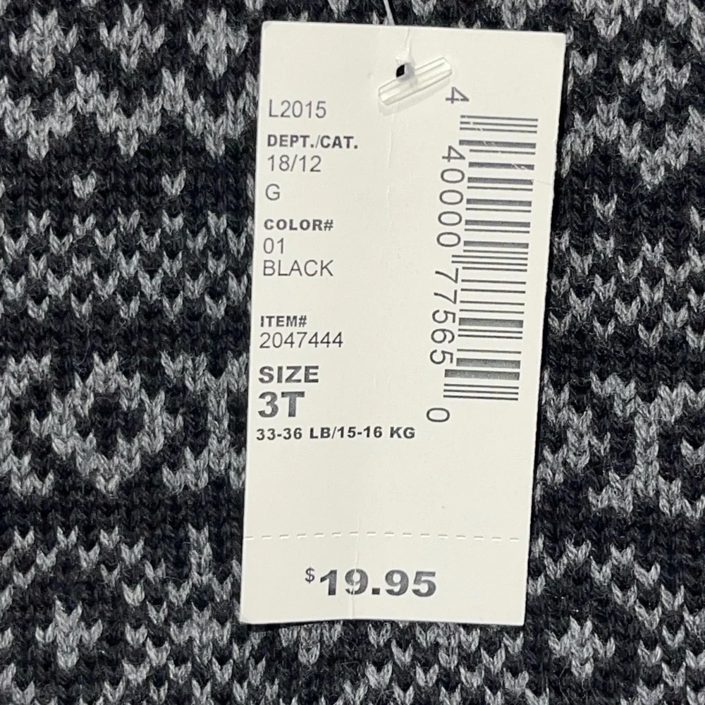 The Children's Place Black and Gray Nordic‎ Knit Vest